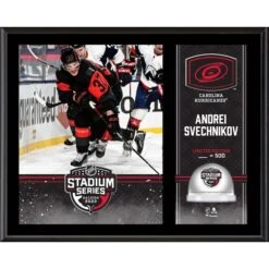 Andrei Svechnikov Carolina Hurricanes 12" X 15" 2023 NHL Stadium Series Sublimated Plaque With Game-Used Ice - Limited Edition Of 500