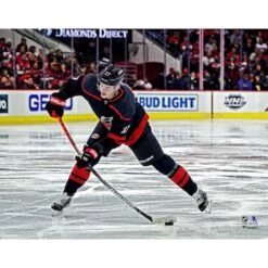 Andrei Svechnikov Carolina Hurricanes Unsigned Black Alternate Jersey Shooting Photograph