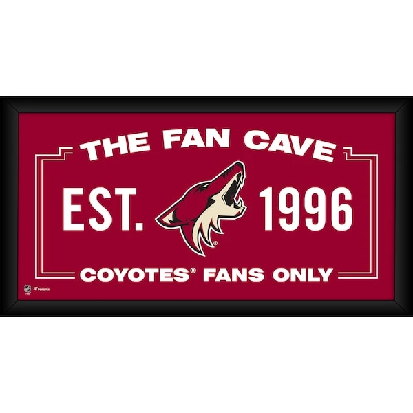 Arizona Coyotes Framed 10" X 20" Fan Cave Collage