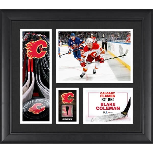 Blake Coleman Calgary Flames Unsigned Framed 15" X 17" Player Collage With A Piece Of Game-Used Puck