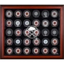 Buffalo Sabres Mahogany Framed (2020-Present) 30-Puck Display Case