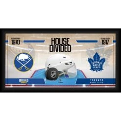Buffalo Sabres Vs. Toronto Maple Leafs Framed 10" X 20" House Divided Hockey Collage