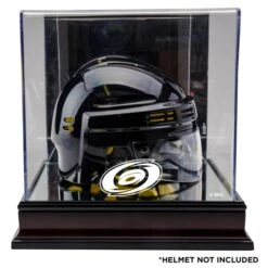 Carolina Hurricanes Mahogany Logo Mini Helmet Display Case