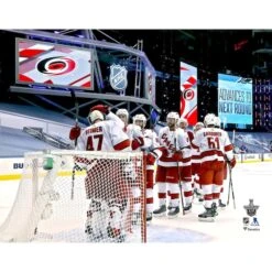 Carolina Hurricanes Unsigned 2020 Stanley Cup Playoffs Qualifying Round Win Celebration Photograph