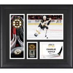 Charlie Coyle Boston Bruins Unsigned Framed 15" X 17" Player Collage With A Piece Of Game-Used Puck