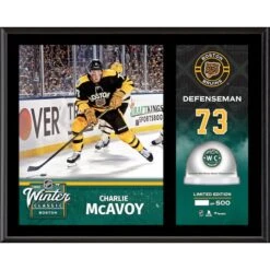 Charlie McAvoy Boston Bruins 2023 Winter Classic 12" X 15" Sublimated Plaque With Game-Used Ice - Limited Edition Of 500