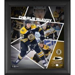 Charlie McAvoy Boston Bruins Framed 15'' X 17'' Impact Player Collage With A Piece Of Game-Used Puck - Limited Edition Of 500