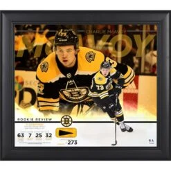 Charlie McAvoy Boston Bruins Framed 15" X 17" Rookie Review Collage With Piece Of Game-Used Puck - Limited Edition Of 273