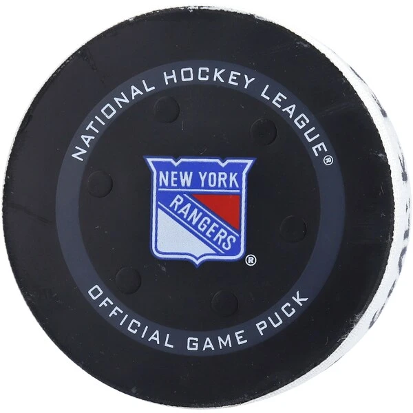 Christopher Tanev Calgary Flames Game-Used Goal Puck From October 25 2021 Vs. New York Rangers - Image 2