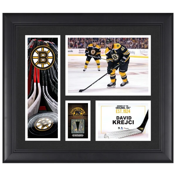 David Krejci Boston Bruins Framed 15" X 17" Player Collage With A Piece Of Game-Used Puck