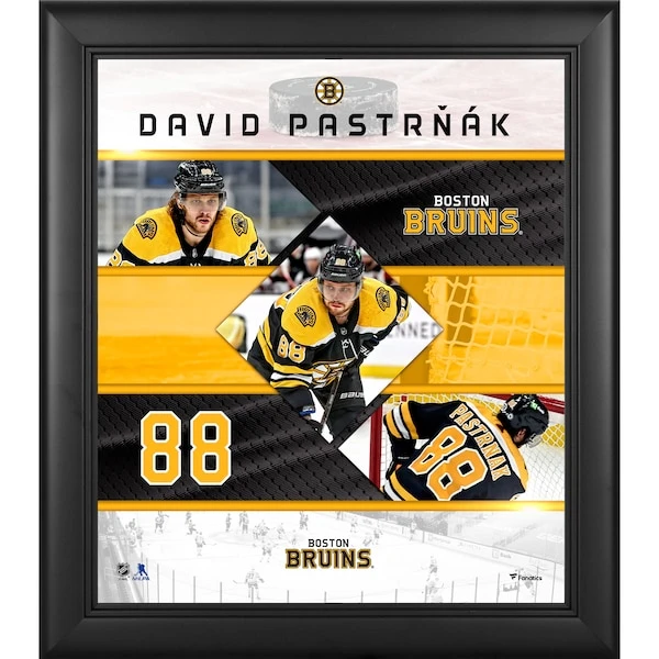 David Pastrnak Boston Bruins Framed 15" X 17" Stitched Stars Collage