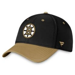 Men's Fanatics Branded Black/Gold Boston Bruins Authentic Pro Rink Two-Tone Flex Hat