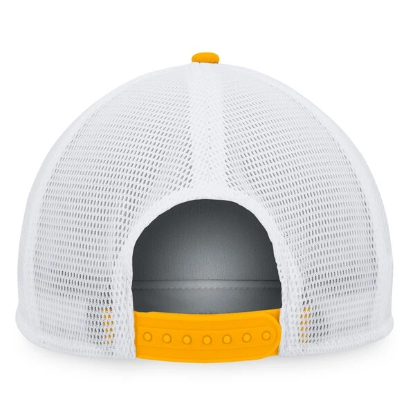 Men's Fanatics Branded Black/Gold Boston Bruins Heritage Vintage Foam Front Trucker Snapback Hat - Image 4