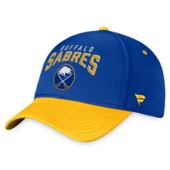 Men's Fanatics Branded Royal/Gold Buffalo Sabres Fundamental 2-Tone Flex Hat
