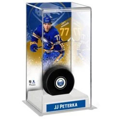JJ Peterka Buffalo Sabres Deluxe Tall Hockey Puck Display Case