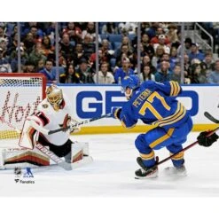 JJ Peterka Buffalo Sabres Unsigned Scores His First Career Goal Photograph