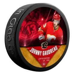 Johnny Gaudreau Calgary Flames Unsigned Fanatics Exclusive Player Hockey Puck - Limited Edition Of 1000