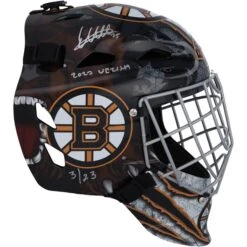 Linus Ullmark Boston Bruins Autographed Replica Goalie Mask With ''2023 Vezina'' Inscription - Limited Edition Of 23