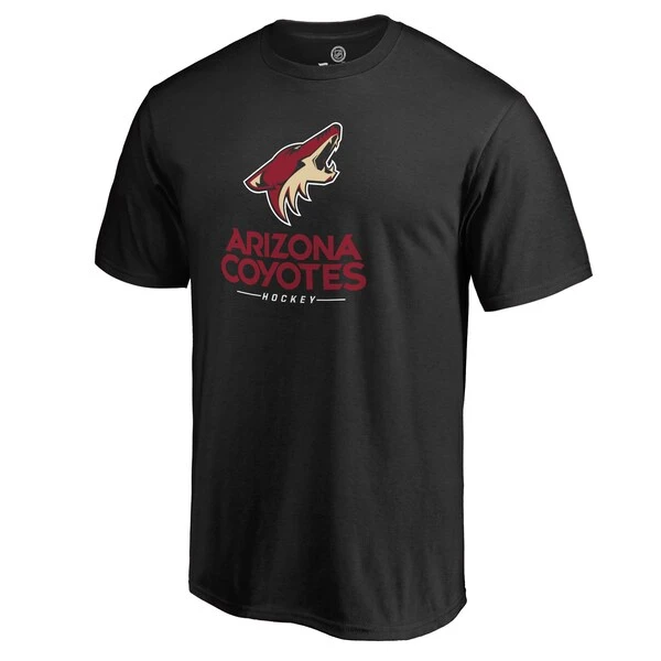 Men's Black Arizona Coyotes Team Lockup T-Shirt - Image 2