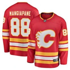 Men's Fanatics Branded Andrew Mangiapane Red Calgary Flames Home Breakaway Player Jersey
