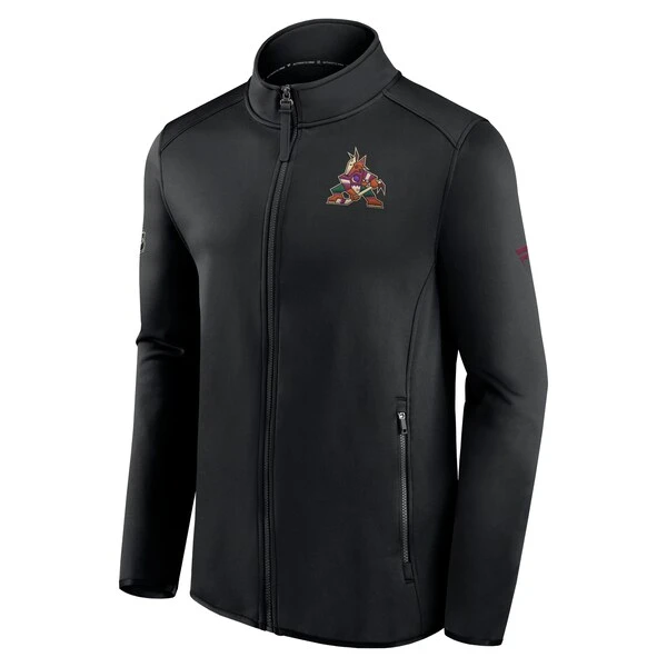 Men's Fanatics Branded Black Arizona Coyotes Authentic Pro Rink Fleece Full-Zip Jacket - Image 2