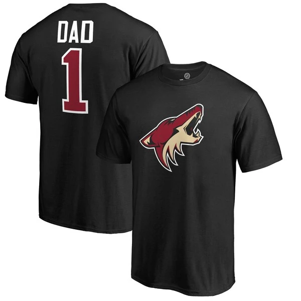 Men's Fanatics Branded Black Arizona Coyotes Number One Dad T-Shirt