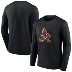 Men's Fanatics Branded Black Arizona Coyotes Primary Logo Team Long Sleeve T-Shirt