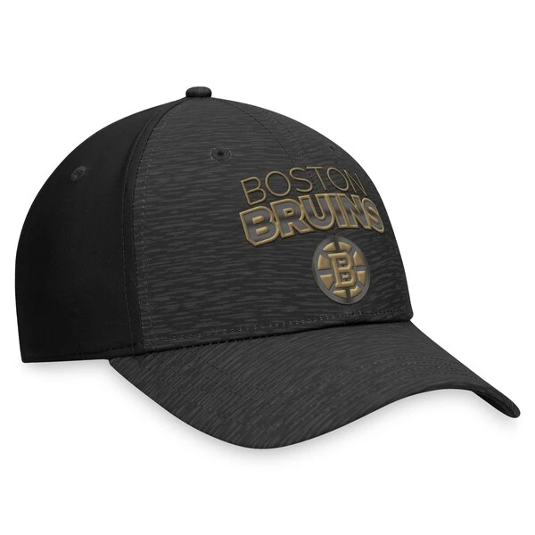 Men's Fanatics Branded Black Boston Bruins Authentic Pro Road Stack Logo Flex Hat - Image 3