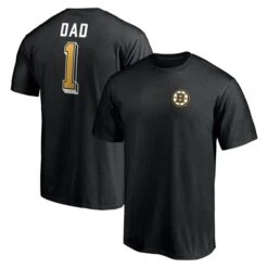 Men's Fanatics Branded Black Boston Bruins Number One Dad Logo T-Shirt