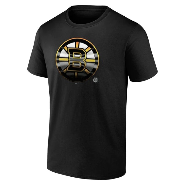 Men's Fanatics Branded Black Boston Bruins Personalized Midnight Mascot Logo T-Shirt - Image 2