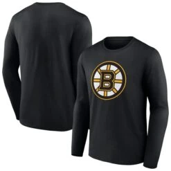 Men's Fanatics Branded Black Boston Bruins Primary Logo Team Long Sleeve T-Shirt
