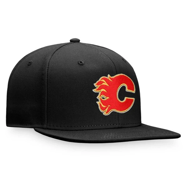 Men's Fanatics Branded Black Calgary Flames Core Primary Logo Fitted Hat - Image 3