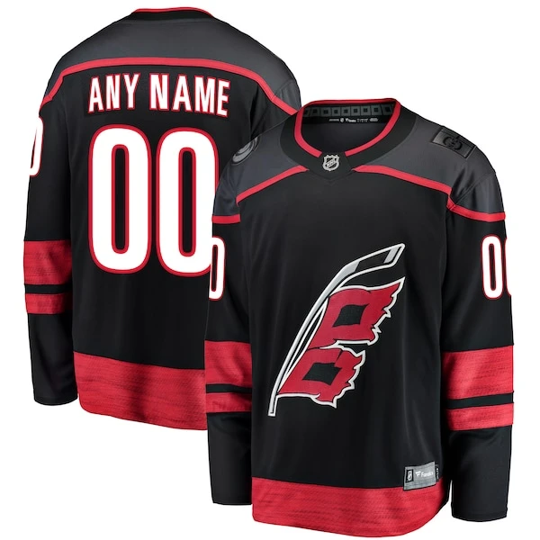 Men's Fanatics Branded Black Carolina Hurricanes Home Breakaway Custom Jersey