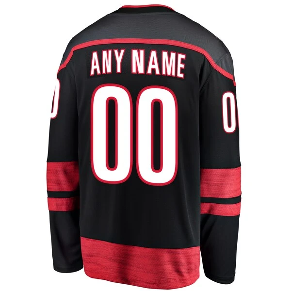 Men's Fanatics Branded Black Carolina Hurricanes Home Breakaway Custom Jersey - Image 3