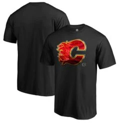 Men's Fanatics Branded Calgary Flames Black Midnight Mascot T-Shirt