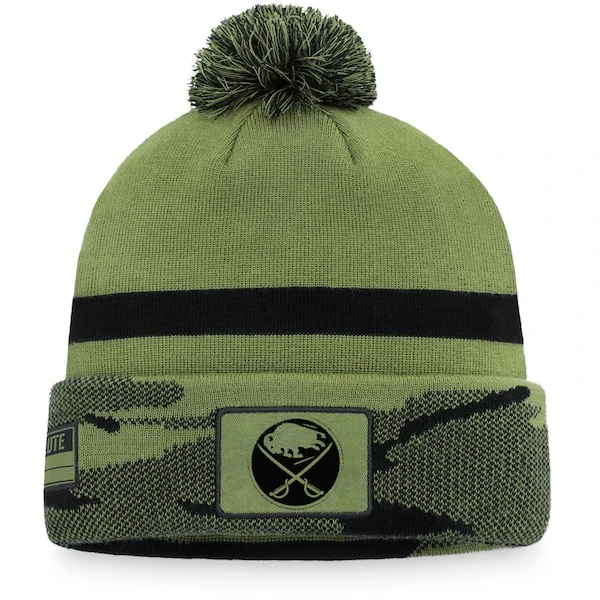 Men's Fanatics Branded Camo Buffalo Sabres Military Appreciation Cuffed Knit Hat With Pom