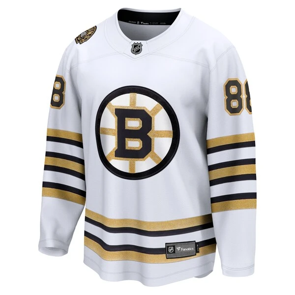 Men's Fanatics Branded David Pastrnak White Boston Bruins 100th Anniversary Premier Breakaway Player Jersey - Image 2