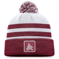 Men's Fanatics Branded Gray Arizona Coyotes Cuffed Knit Hat With Pom