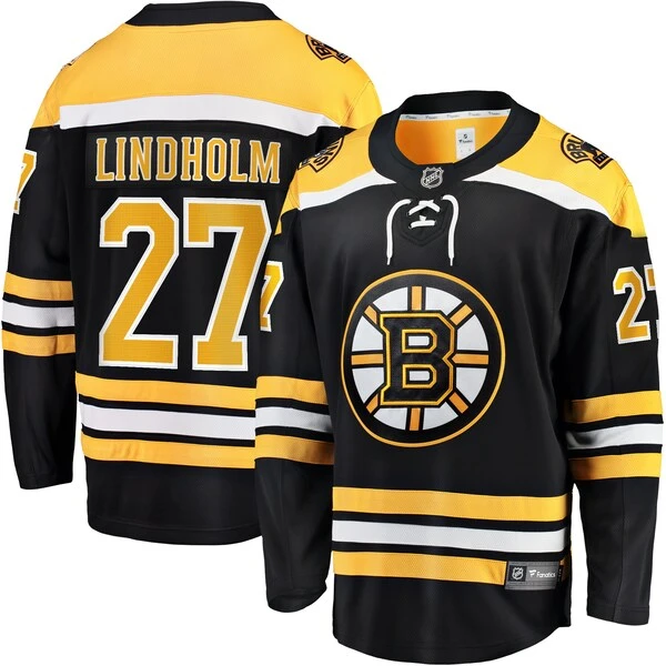 Men's Fanatics Branded Hampus Lindholm Black Boston Bruins Home Breakaway Player Jersey