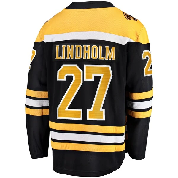 Men's Fanatics Branded Hampus Lindholm Black Boston Bruins Home Breakaway Player Jersey - Image 3