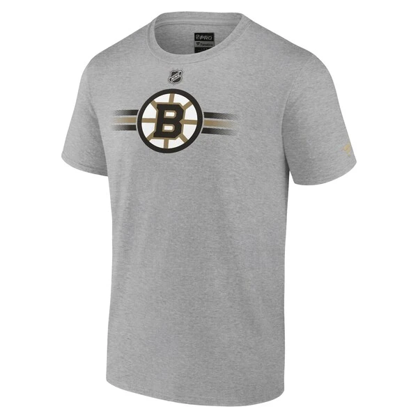 Men's Fanatics Branded Heather Gray Boston Bruins Authentic Pro Secondary T-Shirt - Image 2