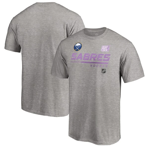 Men's Fanatics Branded Heather Gray Buffalo Sabres 2020 Hockey Fights Cancer T-Shirt