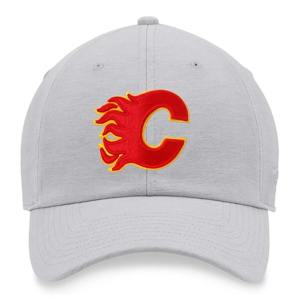 Men's Fanatics Branded Heather Gray Calgary Flames Logo Adjustable Hat - Image 2