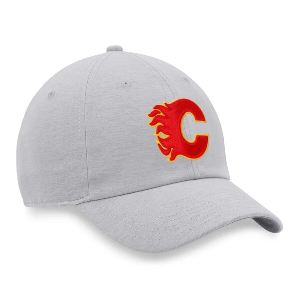 Men's Fanatics Branded Heather Gray Calgary Flames Logo Adjustable Hat - Image 3