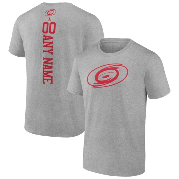 Men's Fanatics Branded Heather Gray Carolina Hurricanes Personalized Name & Number T-Shirt