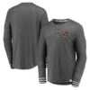 Men's Fanatics Branded Heathered Charcoal Arizona Coyotes True Classics Henley Long Sleeve T-Shirt