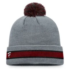 Men's Fanatics Branded Heathered Gray Arizona Coyotes Cuffed Knit Hat With Pom