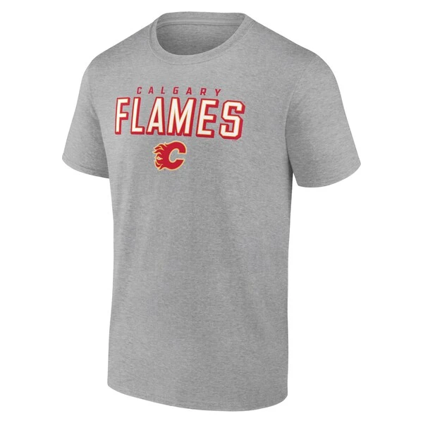 Men's Fanatics Branded Heathered Gray Calgary Flames Swagger T-Shirt - Image 2