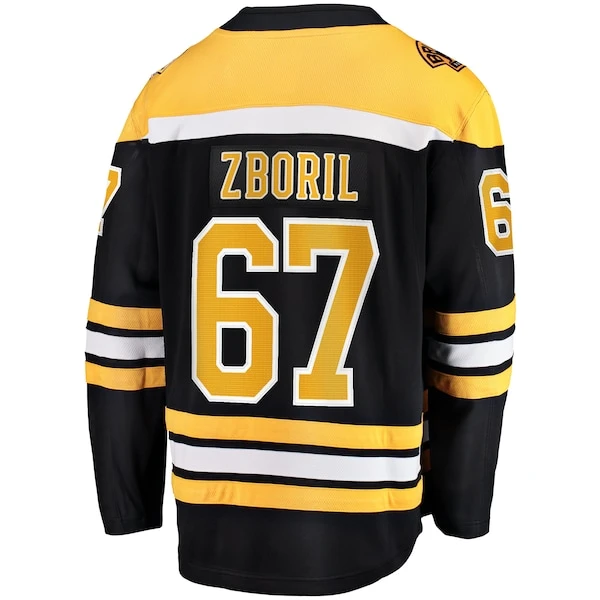 Men's Fanatics Branded Jakub Zboril Black Boston Bruins Home Breakaway Player Jersey - Image 3