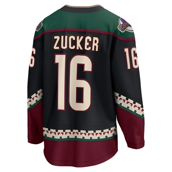 Men's Fanatics Branded Jason Zucker Black Arizona Coyotes Home Breakaway Jersey - Image 3
